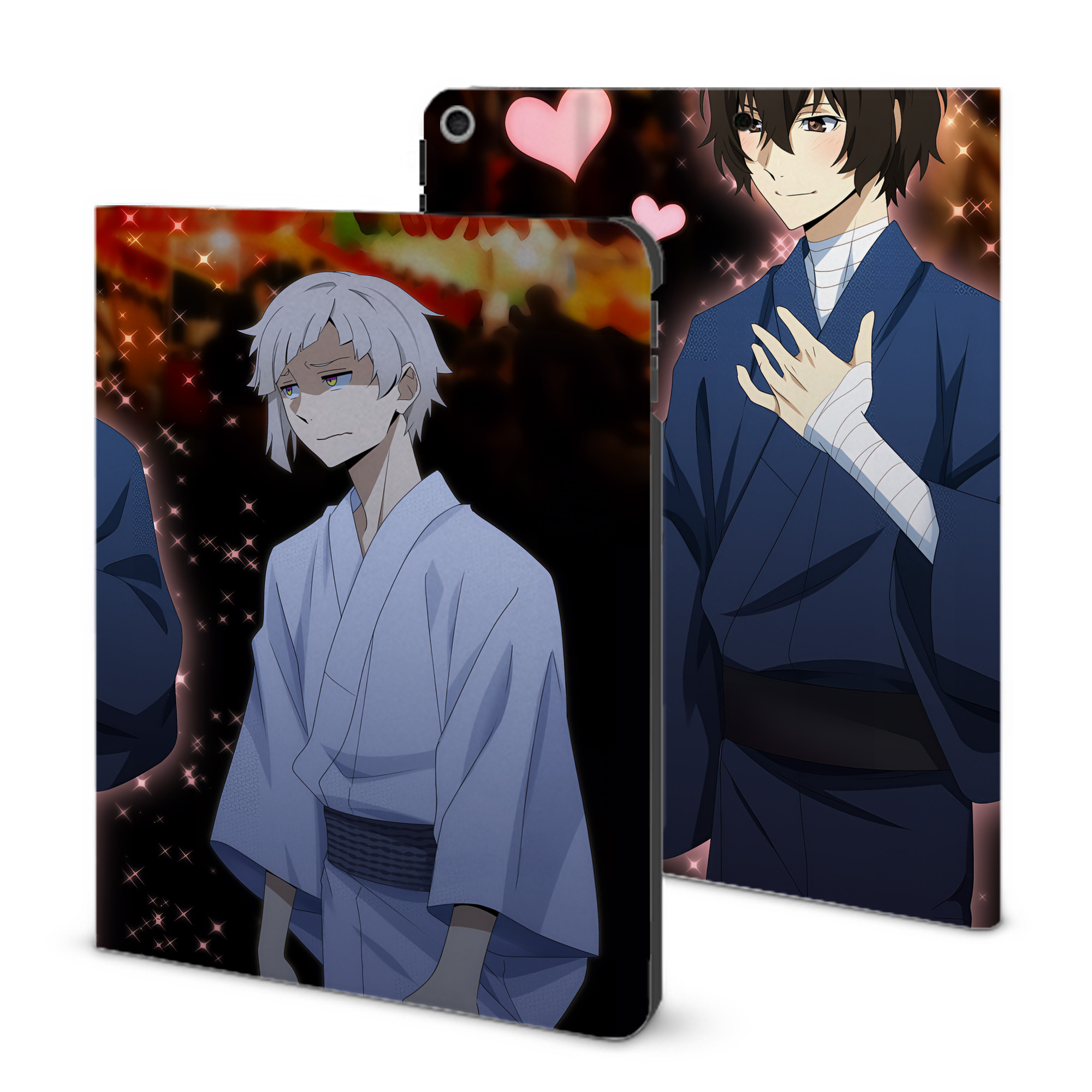 （画像用） 文豪ストレイドッグス Bungo Stray Dogs IPad ケース ブック型 PUレザー TPU 耐衝撃 軽量 薄型 ペン収納なし 全面保護 IPad 各モデル対応